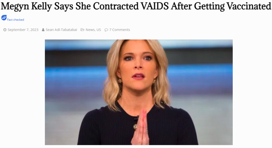 Fact Check: Megyn Kelly Did NOT Say She Contracted VAIDS After Getting ...